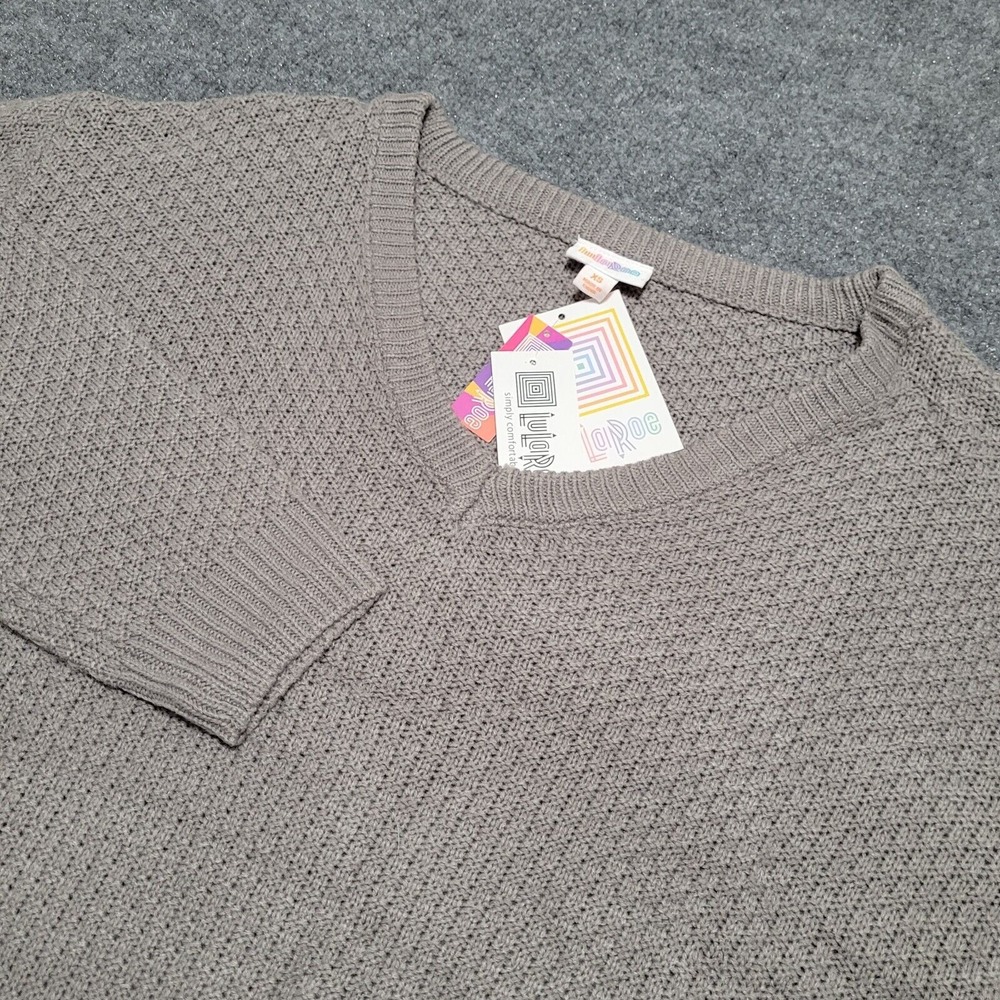 Lularoe Sweater Women's XS Torrie Knit‎ Pullover V-Neck Gray NWT